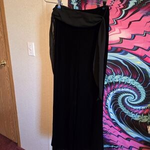 Chic Black Wide velvet  Leg Women's Pants